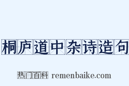 桐庐道中杂诗造句是什么意思的图片